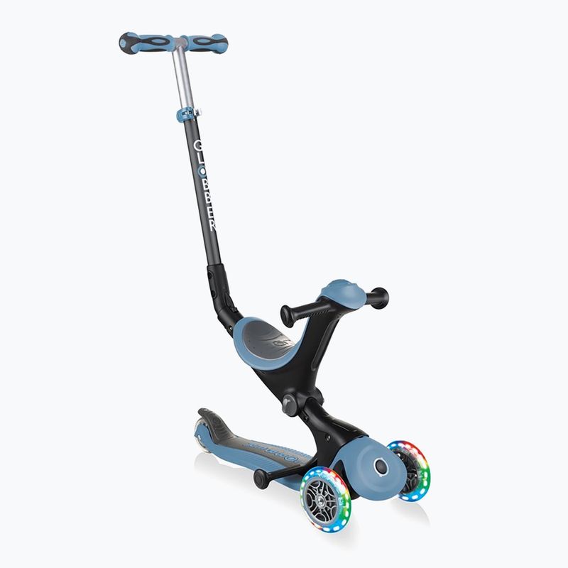 Vaikiškas triratis paspirtukas Globber Go.Up Deluxe Lights ash blue