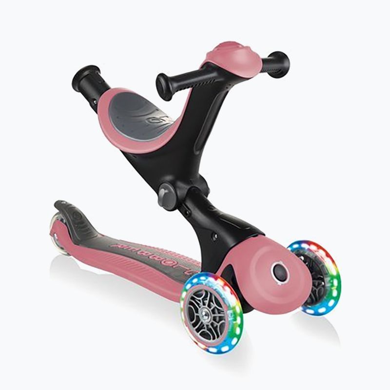 Vaikiškas triratis paspirtukas Globber Go.Up Deluxe Lights deep pastel pink 4