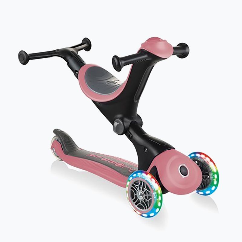 Vaikiškas triratis paspirtukas Globber Go.Up Deluxe Lights deep pastel pink 6