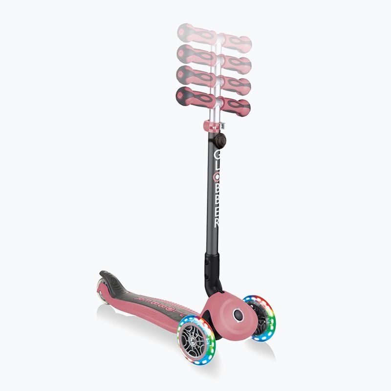 Vaikiškas triratis paspirtukas Globber Go.Up Deluxe Lights deep pastel pink 9