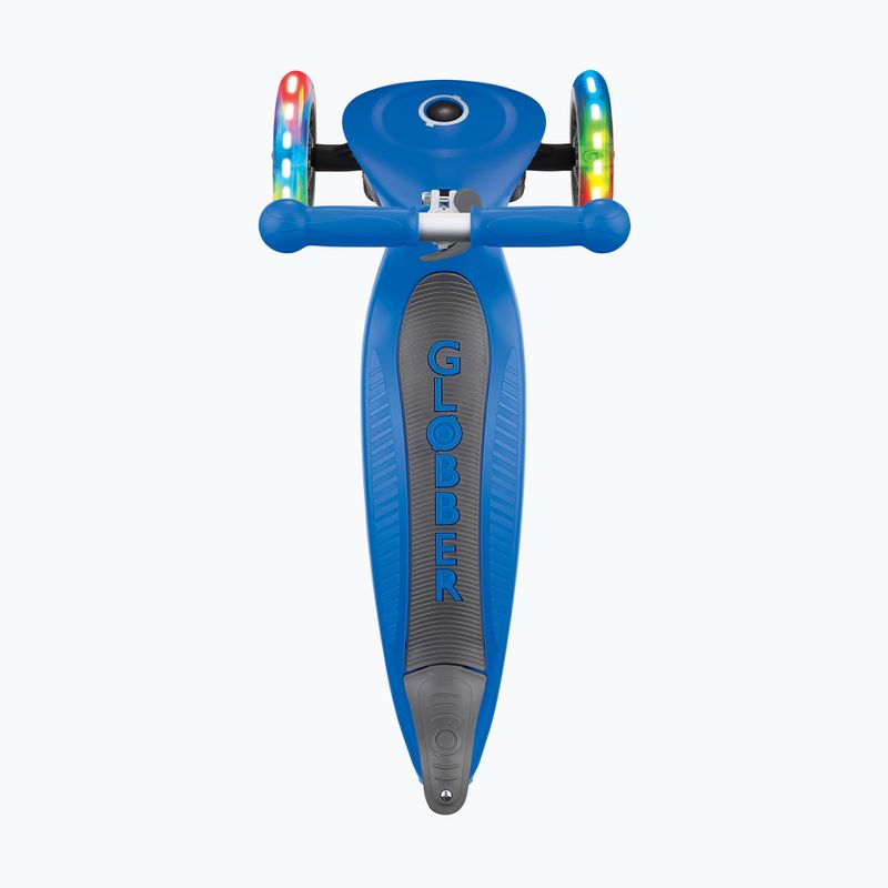 Vaikiškas triratis paspirtukas Globber Junior Foldable Lights navy blue 4