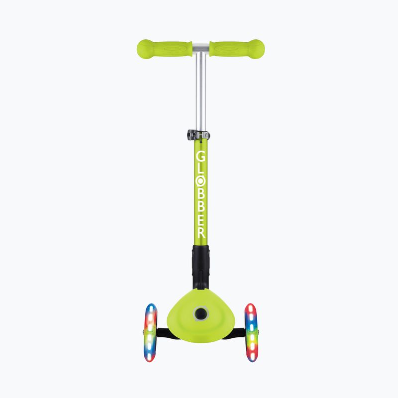 Vaikiškas triratis paspirtukas Globber Junior Foldable Lights lime green 3