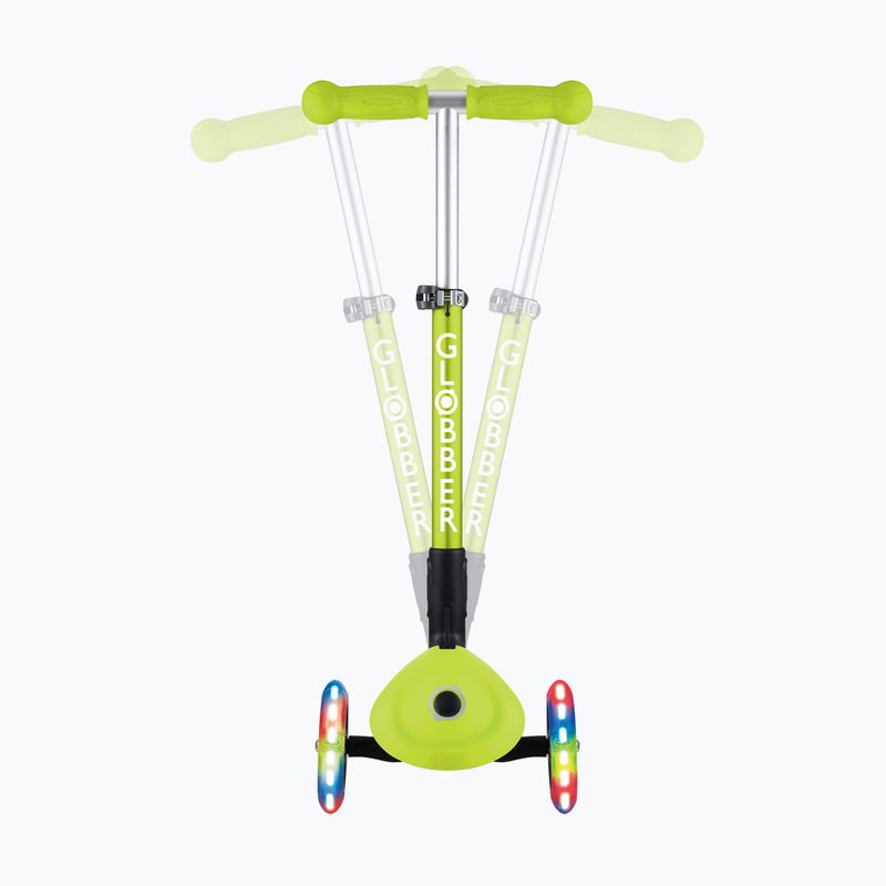 Vaikiškas triratis paspirtukas Globber Junior Foldable Lights lime green 8