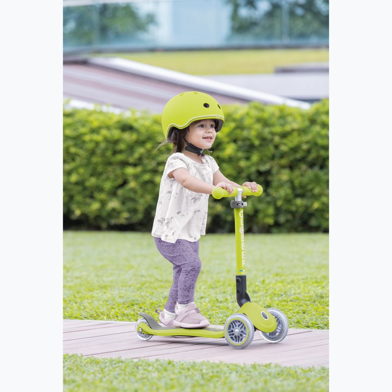 Vaikiškas triratis paspirtukas Globber Junior Foldable Lights lime green 9