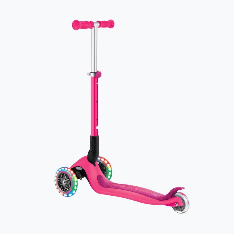 Vaikiškas triratis paspirtukas Globber Junior Foldable Lights deep pink 2