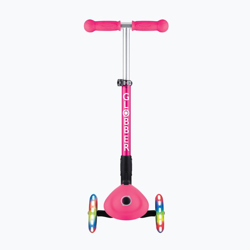Vaikiškas triratis paspirtukas Globber Junior Foldable Lights deep pink 3