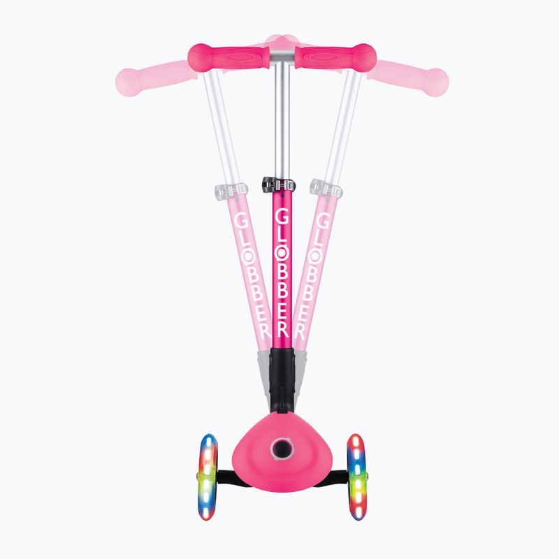 Vaikiškas triratis paspirtukas Globber Junior Foldable Lights deep pink 8