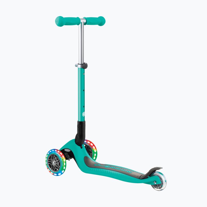 Vaikiškas triratis paspirtukas Globber Junior Foldable Lights dark emerald green 2