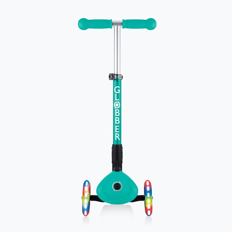 Vaikiškas triratis paspirtukas Globber Junior Foldable Lights dark emerald green 3