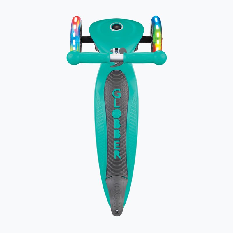Vaikiškas triratis paspirtukas Globber Junior Foldable Lights dark emerald green 4