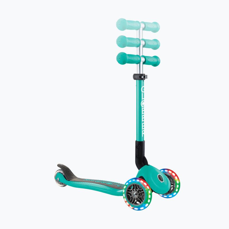 Vaikiškas triratis paspirtukas Globber Junior Foldable Lights dark emerald green 7