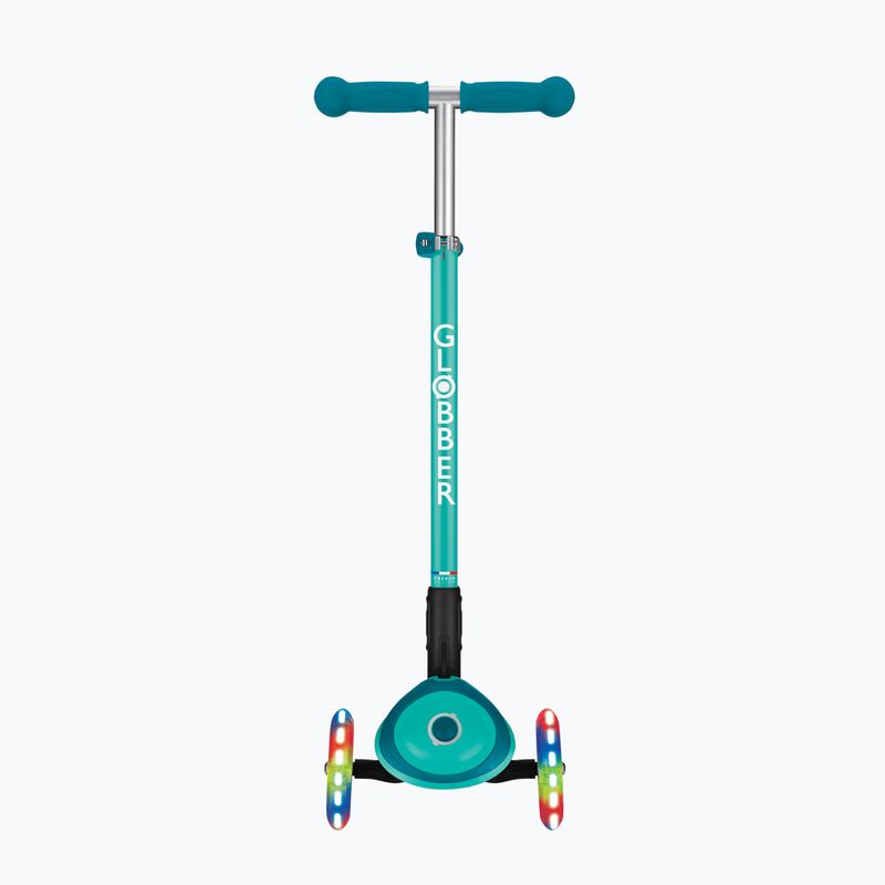 Vaikiškas triratis paspirtukas Globber Primo Foldable Plus Lights dark emerald green 4