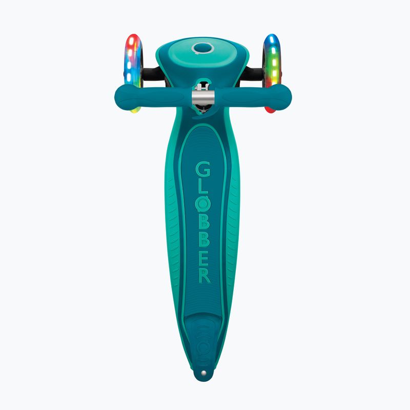 Vaikiškas triratis paspirtukas Globber Primo Foldable Plus Lights dark emerald green 5