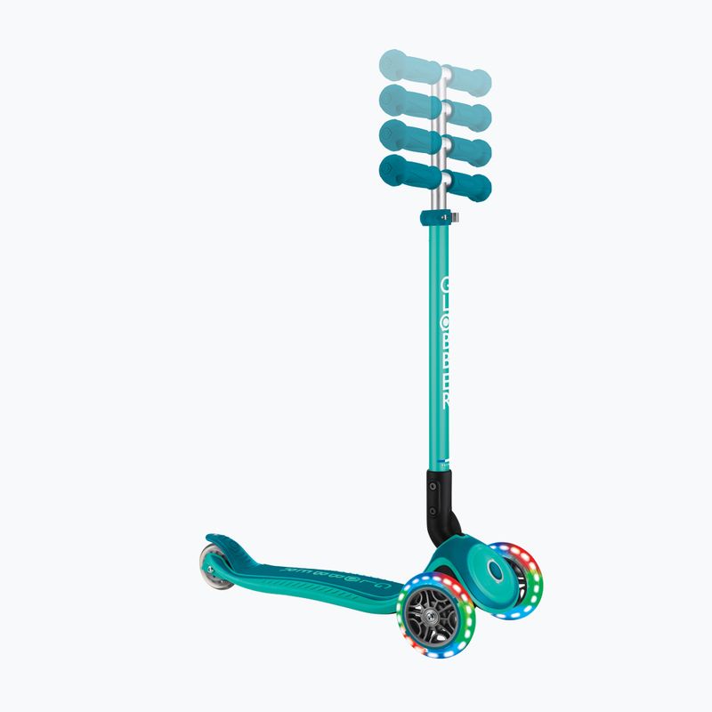 Vaikiškas triratis paspirtukas Globber Primo Foldable Plus Lights dark emerald green 7
