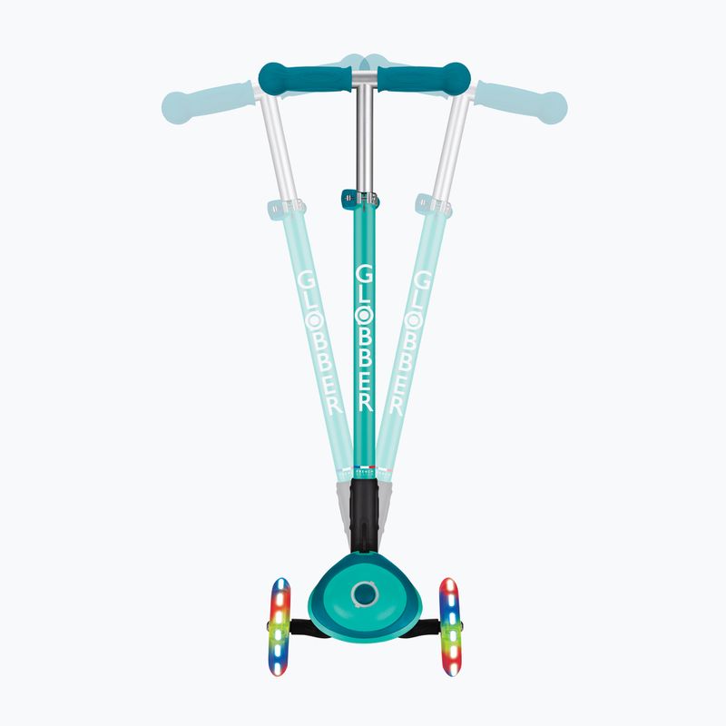 Vaikiškas triratis paspirtukas Globber Primo Foldable Plus Lights dark emerald green 8