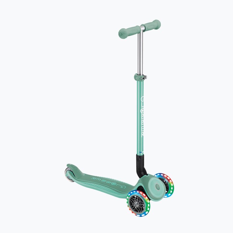 Vaikiškas triratis paspirtukas Globber Primo Foldable Plus Lights mint