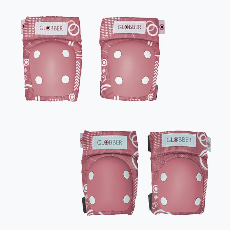 Vaikiškas apsaugų rinkinys Globber Toddler deep pastel pink/shapes