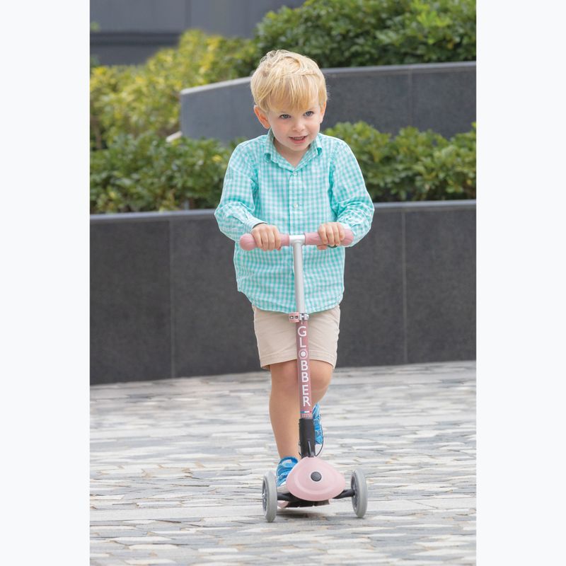 Vaikiškas triratis paspirtukas Globber Junior Foldable Lights Eco berry 9