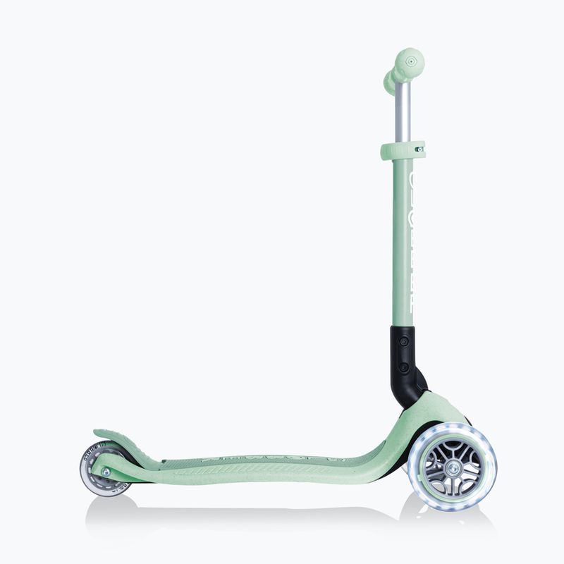 Vaikiškas triratis paspirtukas Globber Junior Foldable Lights Eco pistachio 2