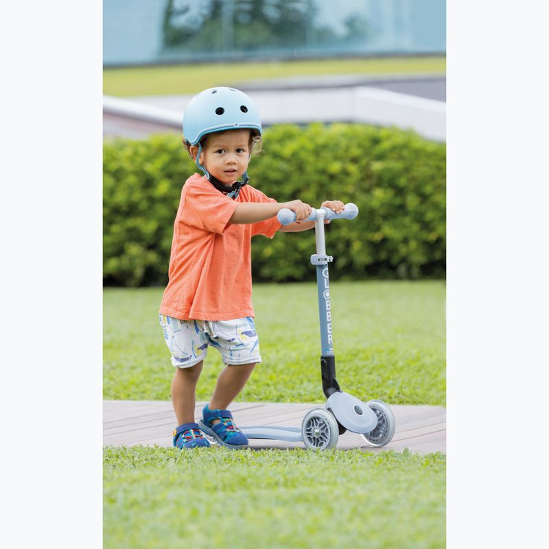 Vaikiškas triratis paspirtukas Globber Junior Foldable Lights Eco blueberry 10