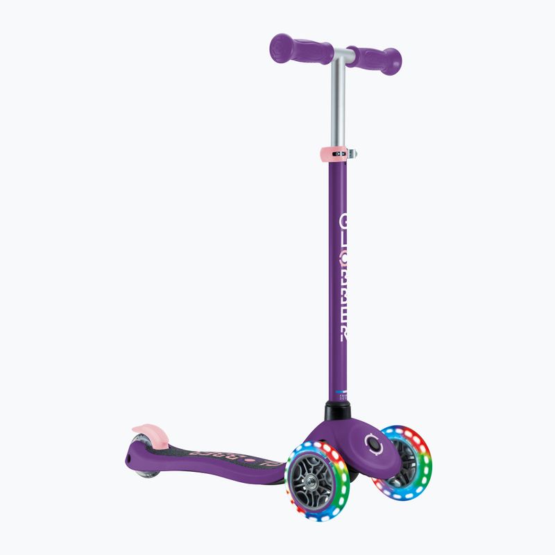 Vaikiškas triratis paspirtukas Globber Primo Lights dark purple