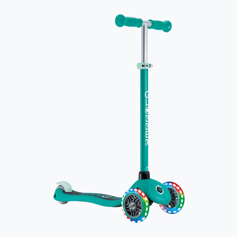 Vaikiškas triratis paspirtukas Globber Primo Lights dark emerald green