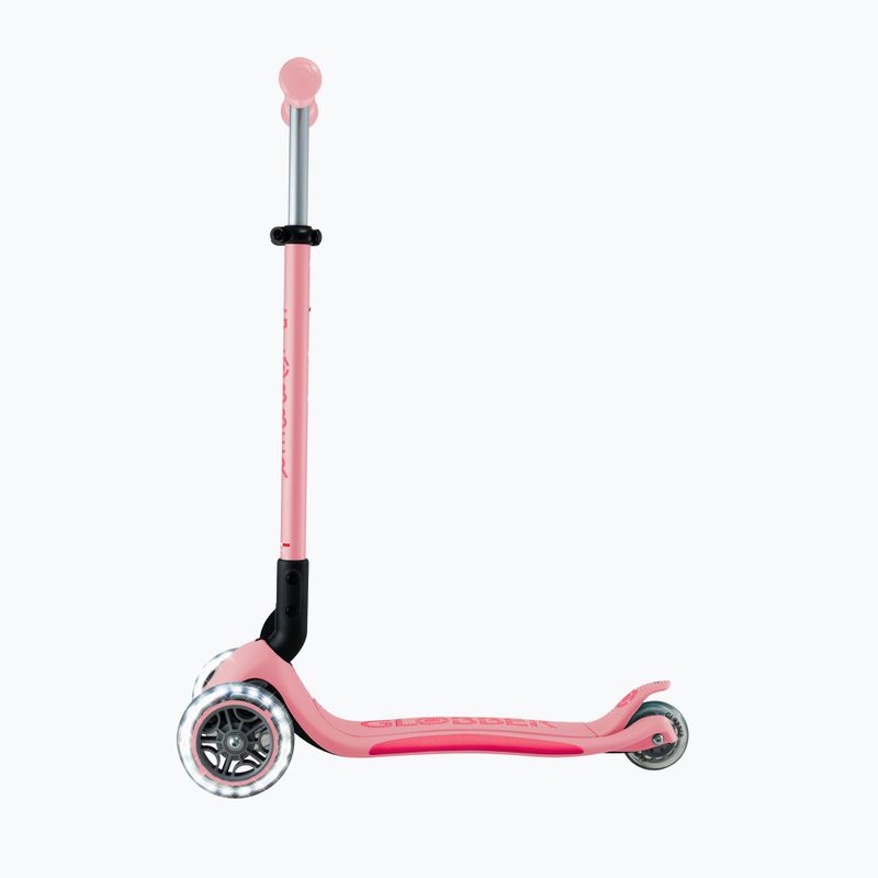 Vaikiškas triratis paspirtukas Globber Primo Foldable Plus Lights pastel pink 2