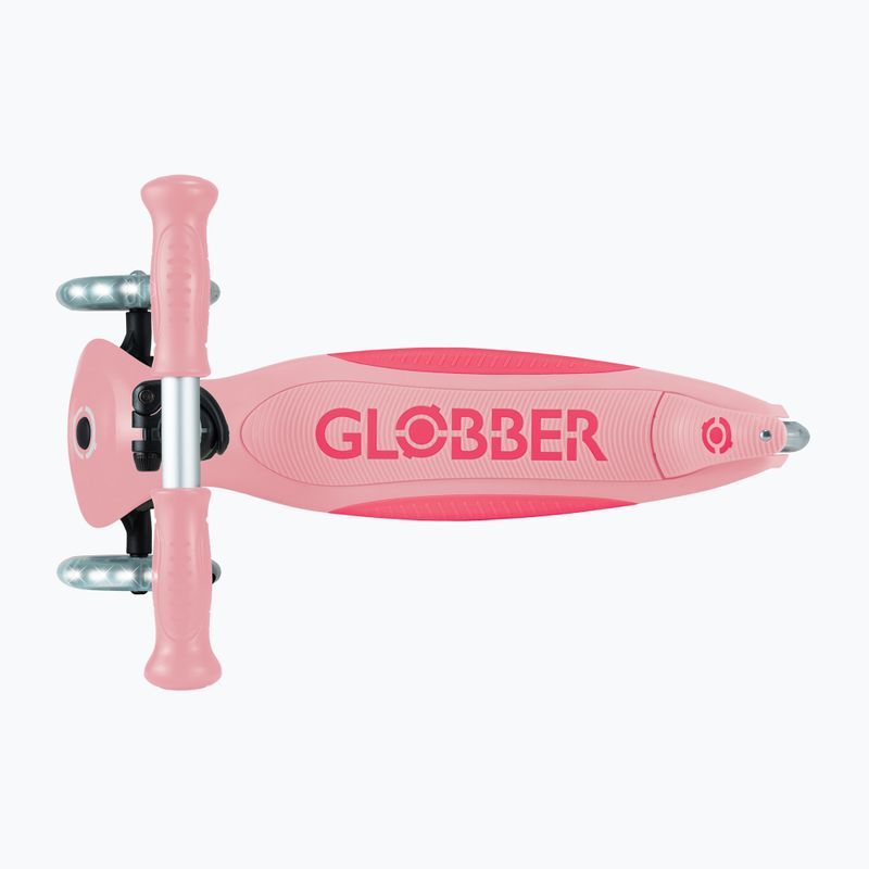 Vaikiškas triratis paspirtukas Globber Primo Foldable Plus Lights pastel pink 5