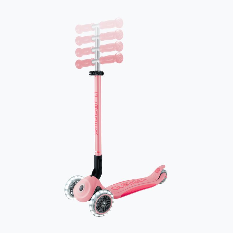 Vaikiškas triratis paspirtukas Globber Primo Foldable Plus Lights pastel pink 8