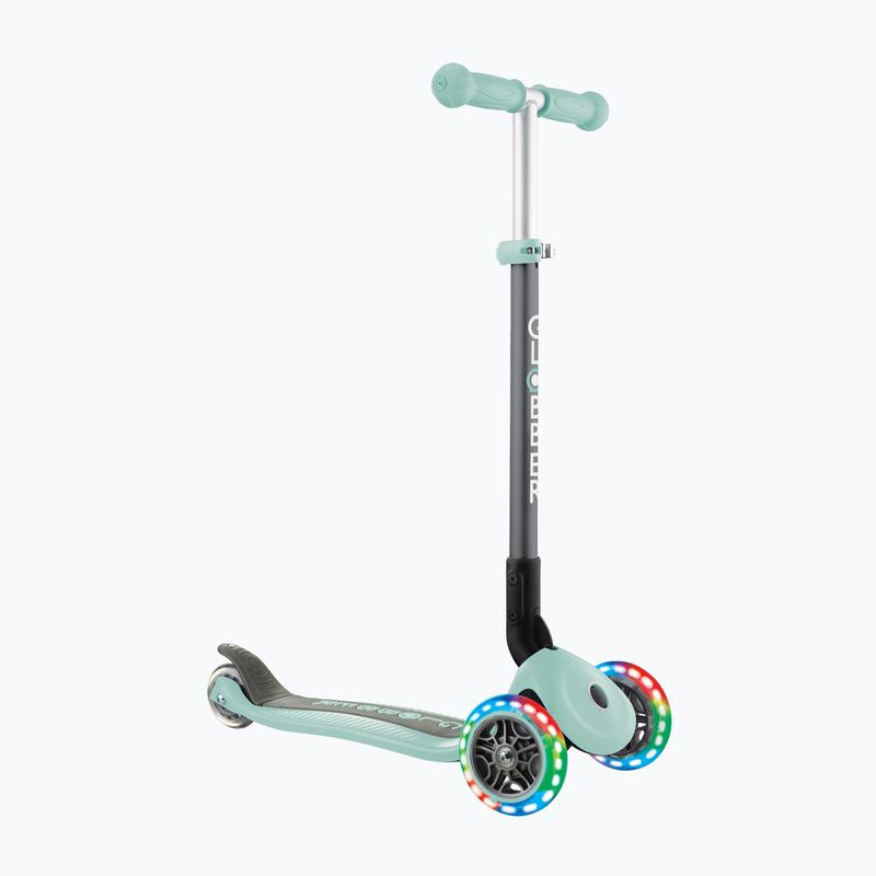 Vaikiškas triratis paspirtukas Globber Primo Foldable Lights mint