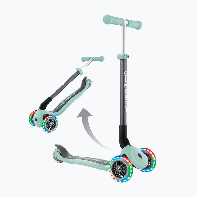 Vaikiškas triratis paspirtukas Globber Primo Foldable Lights mint 6