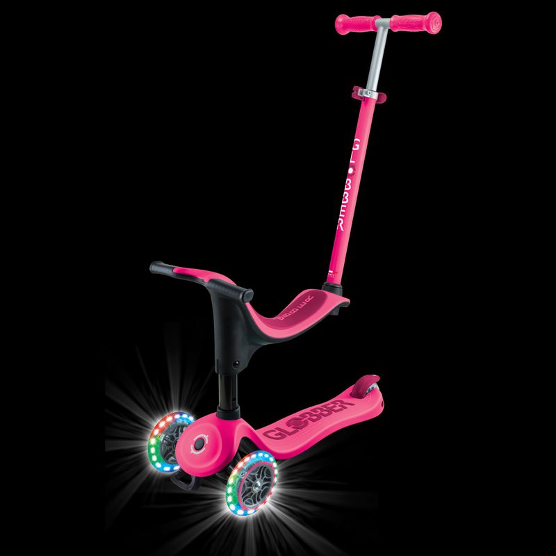 Vaikiškas triratis paspirtukas Globber Go.Up Sporty Lights fuchsia 5
