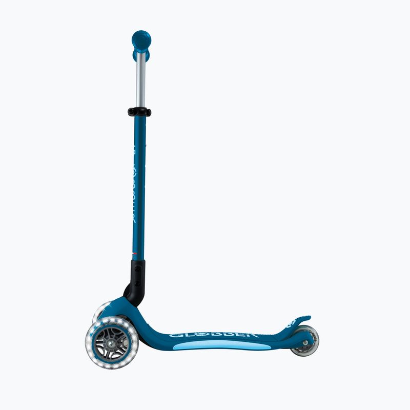 Vaikiškas triratis paspirtukas Globber Primo Foldable Plus Lights petrol blue 2