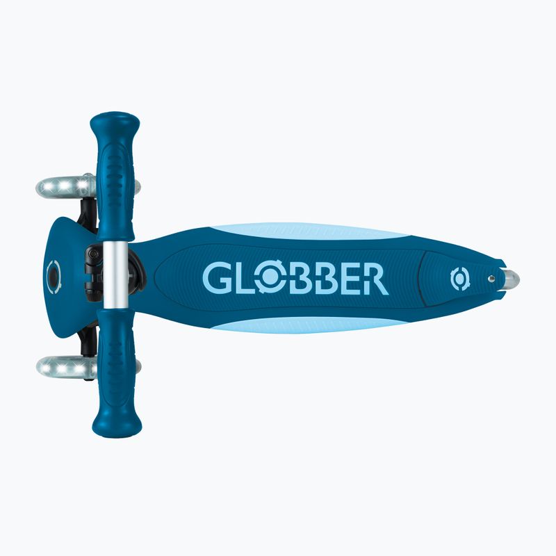 Vaikiškas triratis paspirtukas Globber Primo Foldable Plus Lights petrol blue 5