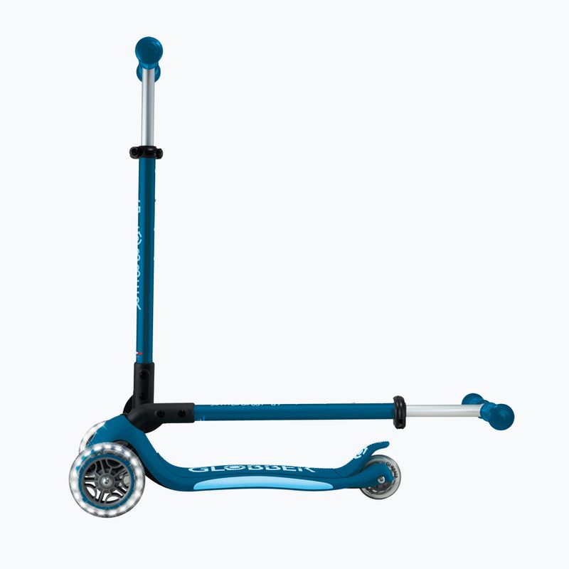 Vaikiškas triratis paspirtukas Globber Primo Foldable Plus Lights petrol blue 7