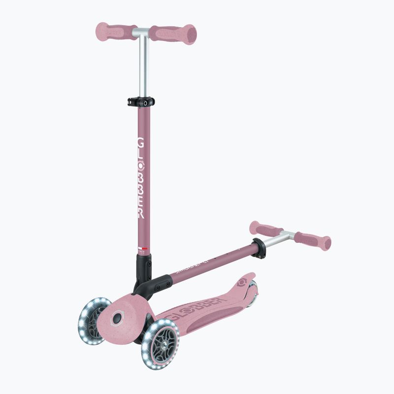 Vaikiškas triratis paspirtukas Globber Go.Up Deluxe Lights Ecologic 360 berry 10