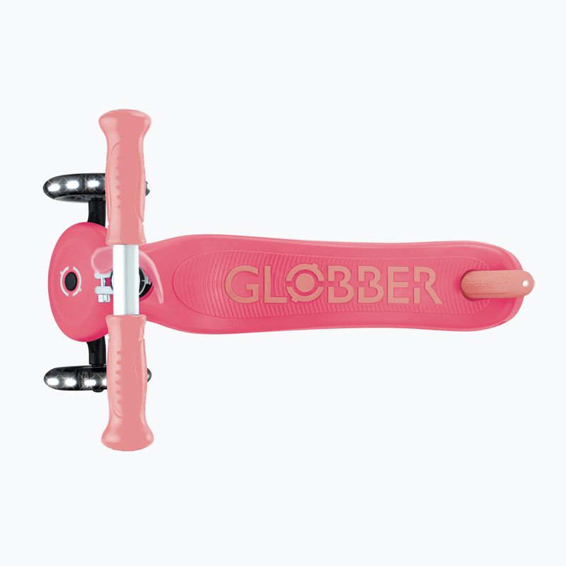 Vaikiškas triratis paspirtukas Globber Primo Plus Glow Lights coral pink 8