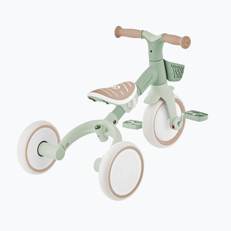 Balansinis triratukas su stūmimo rankena Globber Learning Trike 2w1 Plus Ecologic pistachio 12
