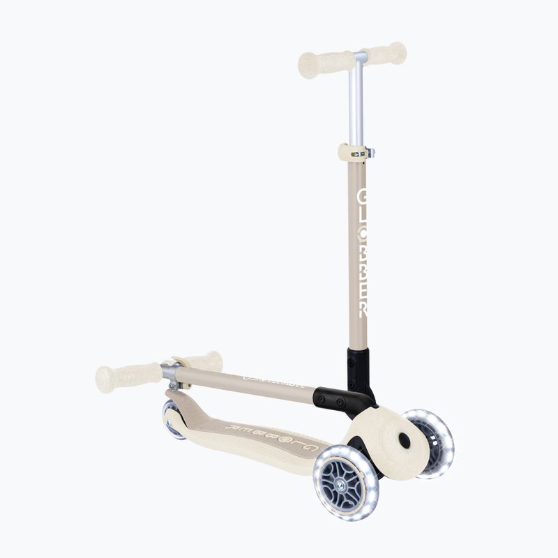 Vaikiškas triračis paspirtukas Globber Junior Primo Foldable Lights Eco coconut 6