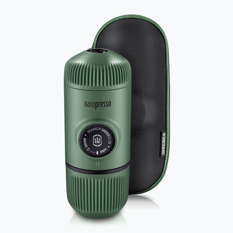 "Wacaco Nanopresso" nešiojamasis kavos aparatas 80 ml + dėklas samanų žalia