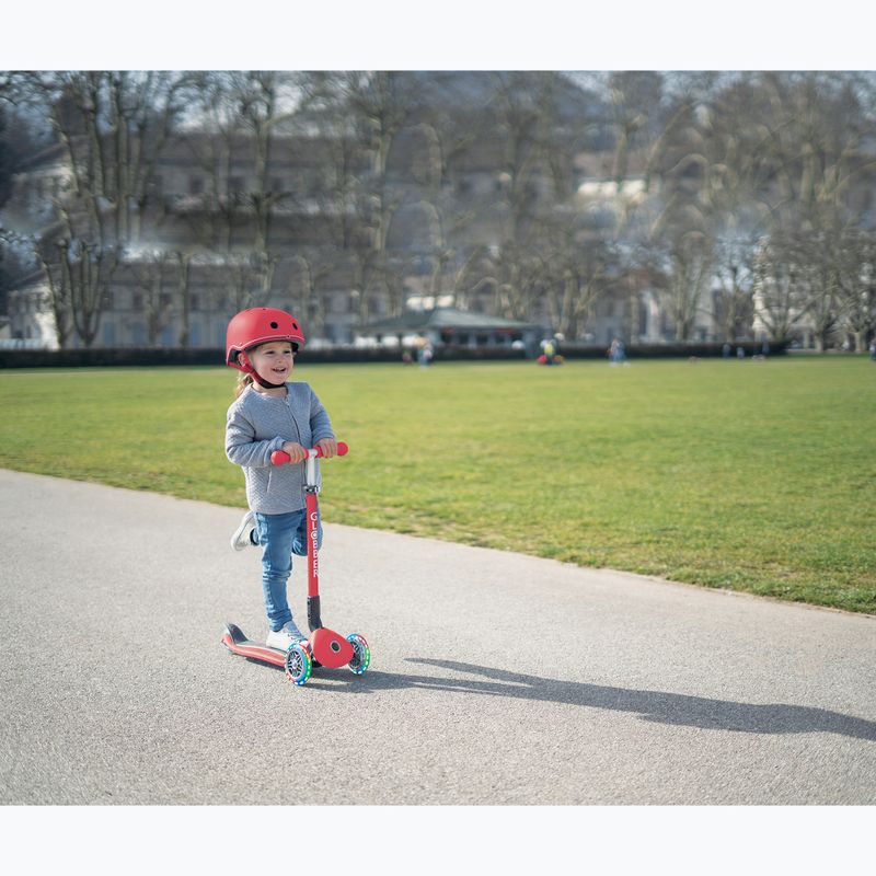Vaikiškas triratis paspirtukas Globber Primo Foldable Lights red 11