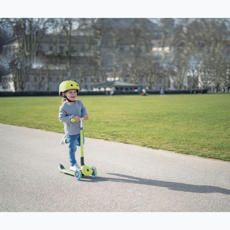 Vaikiškas triratis paspirtukas Globber Primo Foldable Lights lime green 11