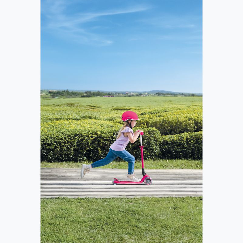 Vaikiškas triratis paspirtukas Globber Primo Foldable Lights fuchsia 14