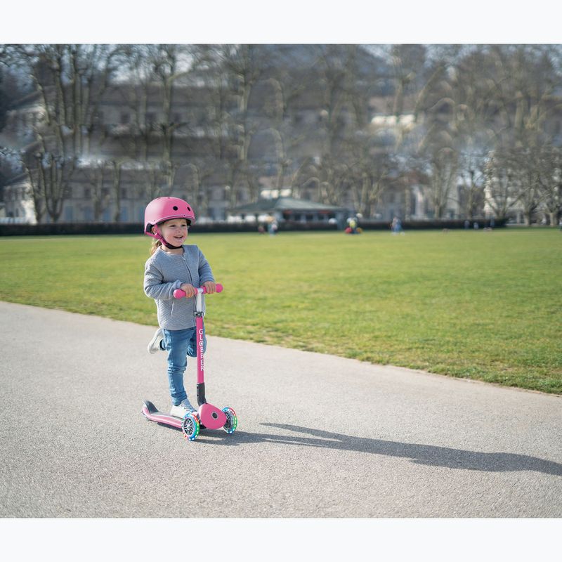 Vaikiškas triračis paspirtukas Globber Primo Foldable Lights fuchsia 15