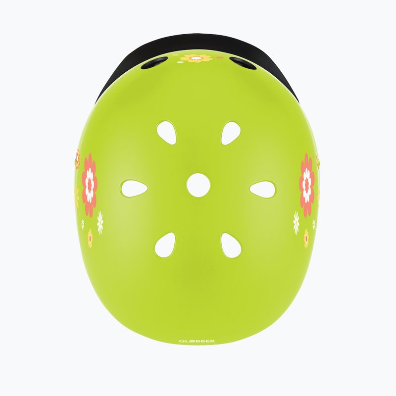 Vaikiškas šalmas Globber Primo Fantasy lime green flower 4