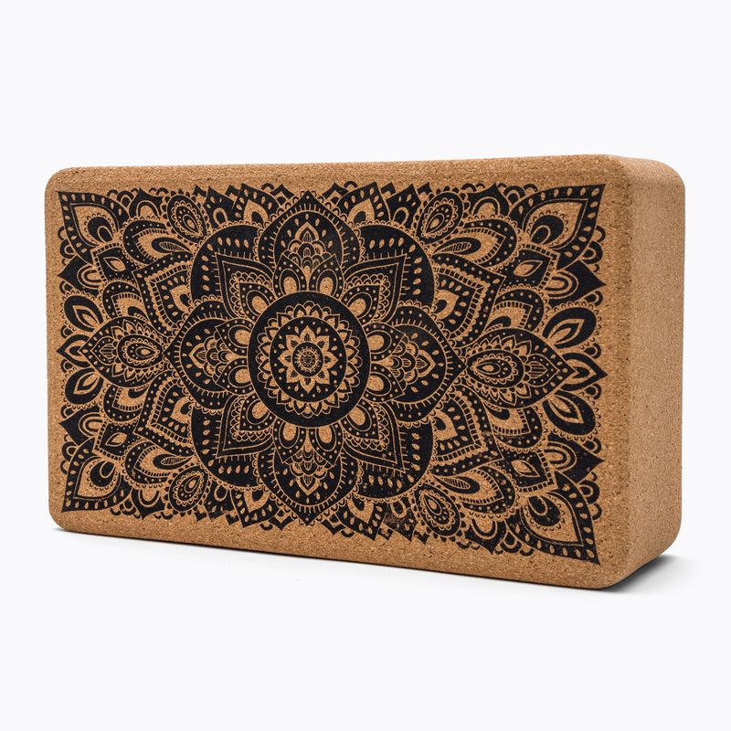 Yoga Design Lab kamštinis jogos kubas Brown BL-Cork-Mandala Black 3