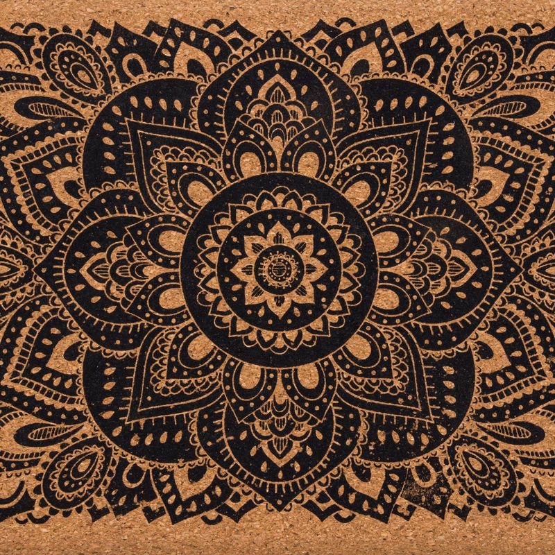 Yoga Design Lab kamštinis jogos kubas Brown BL-Cork-Mandala Black 6