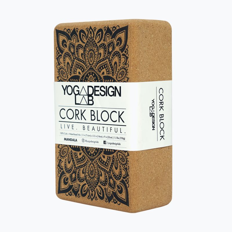 Yoga Design Lab kamštinis jogos kubas Brown BL-Cork-Mandala Black 9