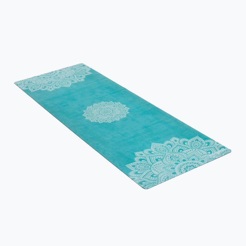 Yoga Design Lab kombinuotas jogos kelioninis kilimėlis 1,5 mm mėlynas Mandala Turquoise