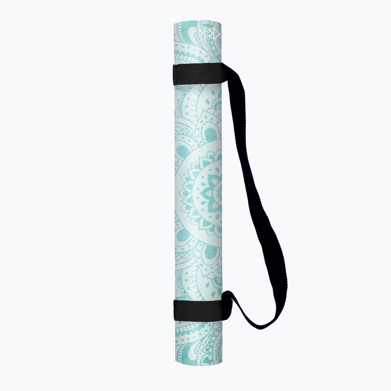 Yoga Design Lab kombinuotas jogos kelioninis kilimėlis 1,5 mm mėlynas Mandala Turquoise 11